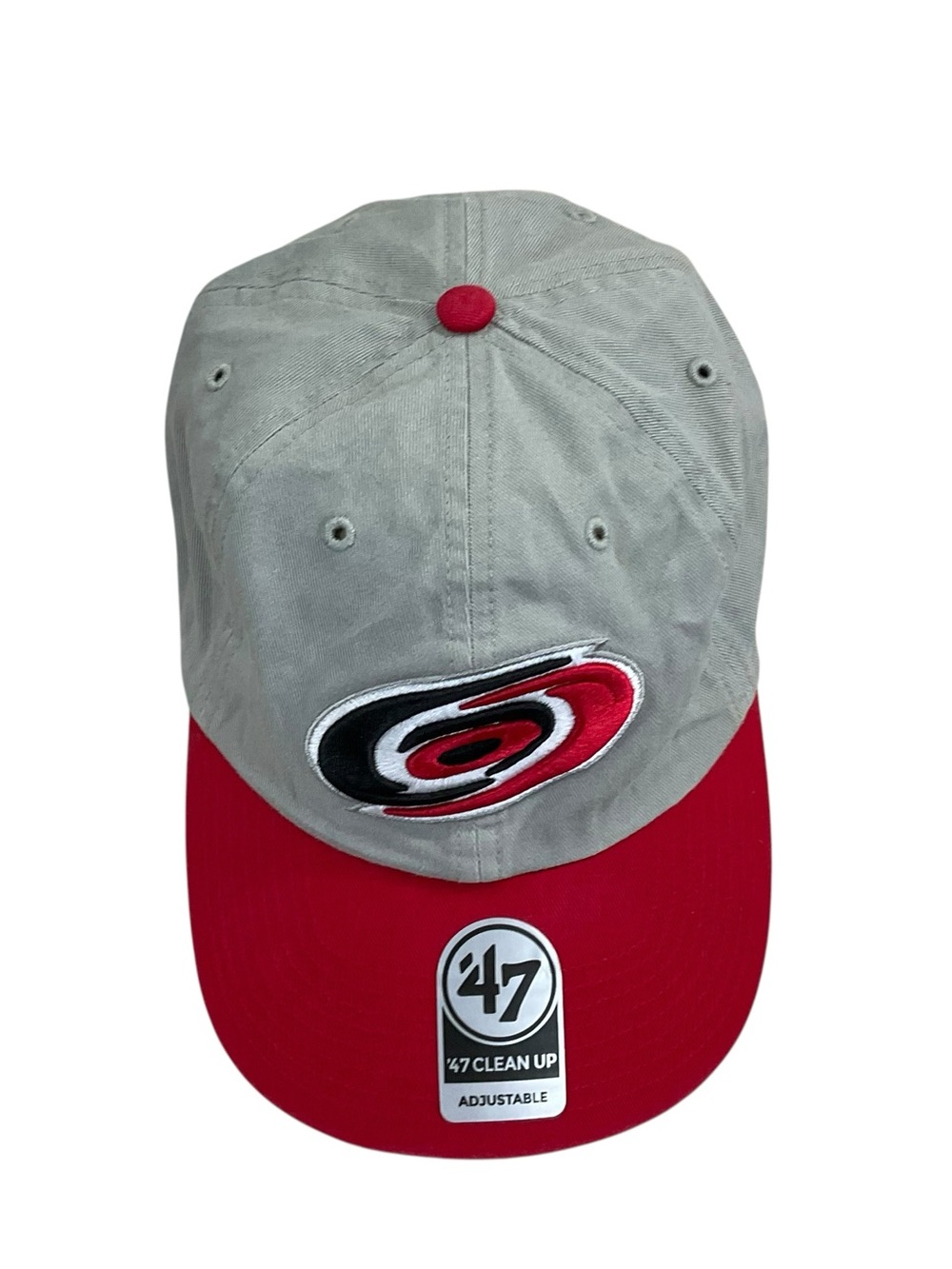 Carolina Hurricanes 47 Brand Clean Up Hat Gray Red Adjustable NHL OSFA Canes